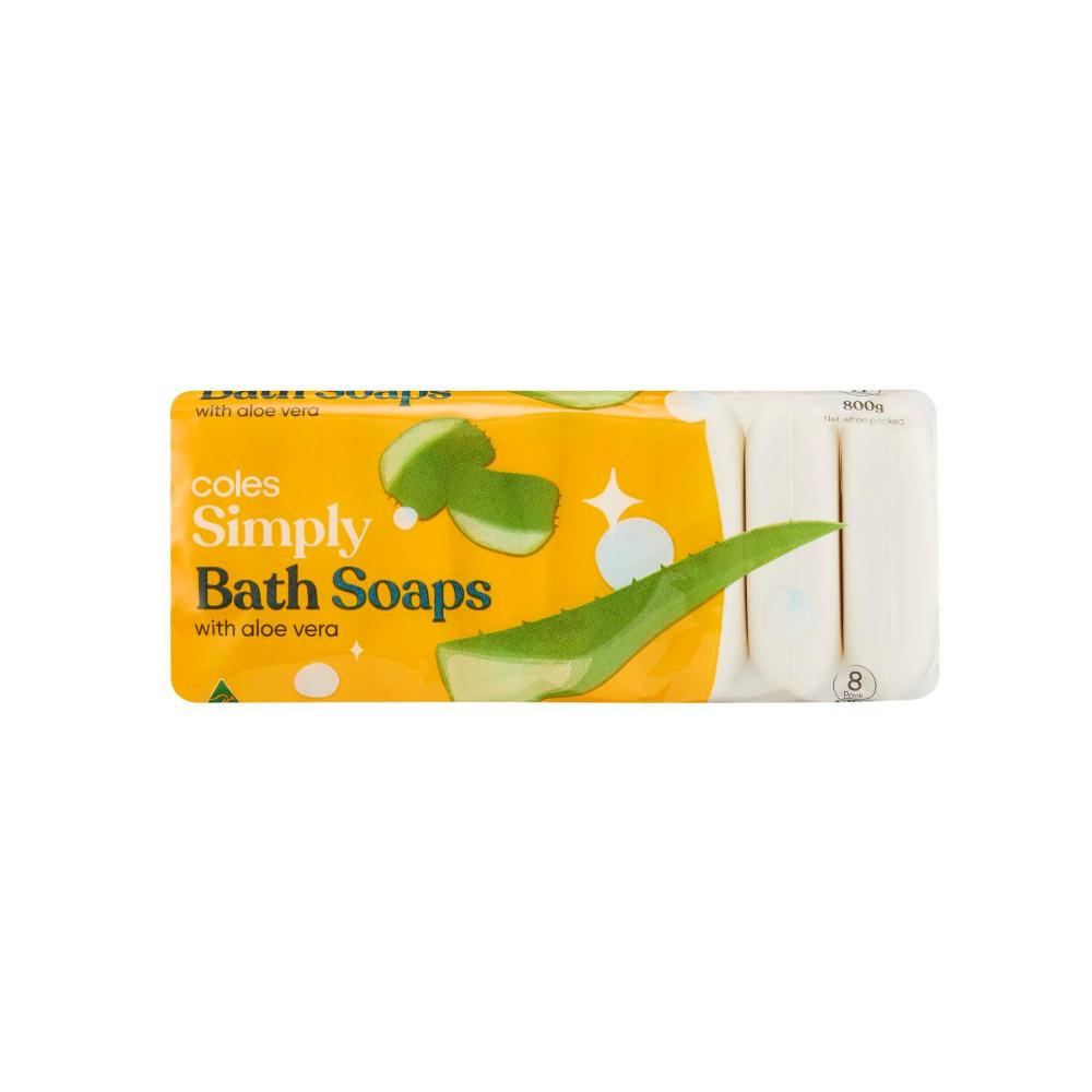 Buy Coles Simply Bath Soaps With Aloe Vera 8 pack Coles
