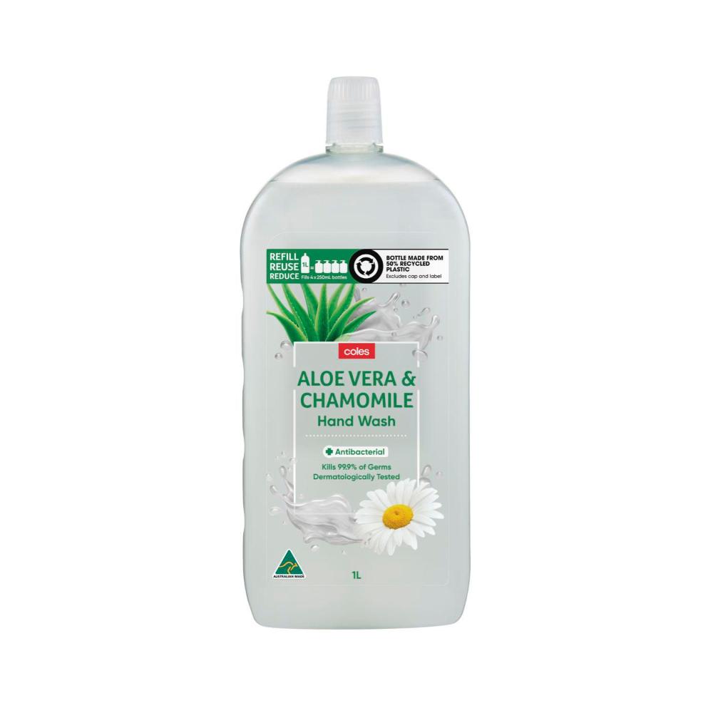 Buy Coles Antibacterial Hand Wash Refill Aloe Vera & Chamomile 1L Coles