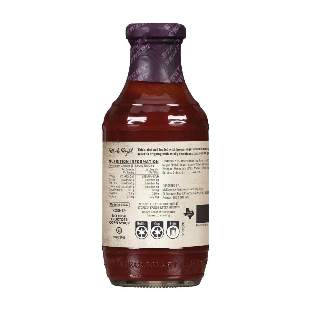 Stubb's Sticky Sweet Bbq Sauce | 510g