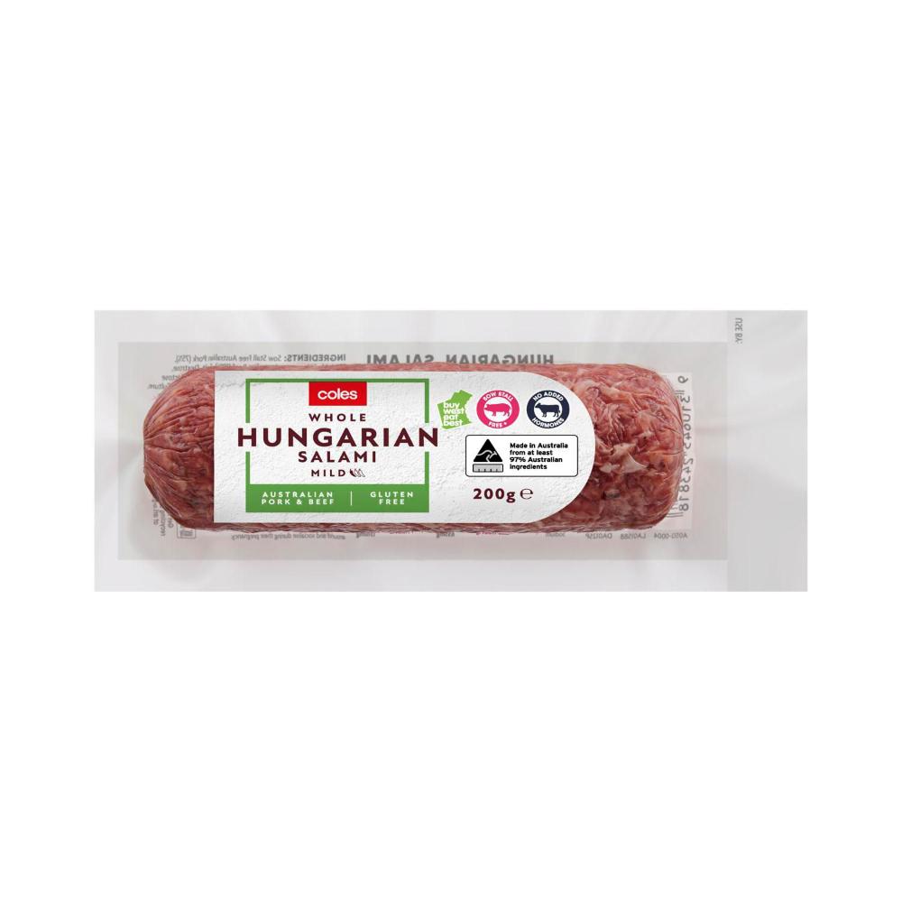 Buy Coles Mild Hungarian Salami 200g Coles