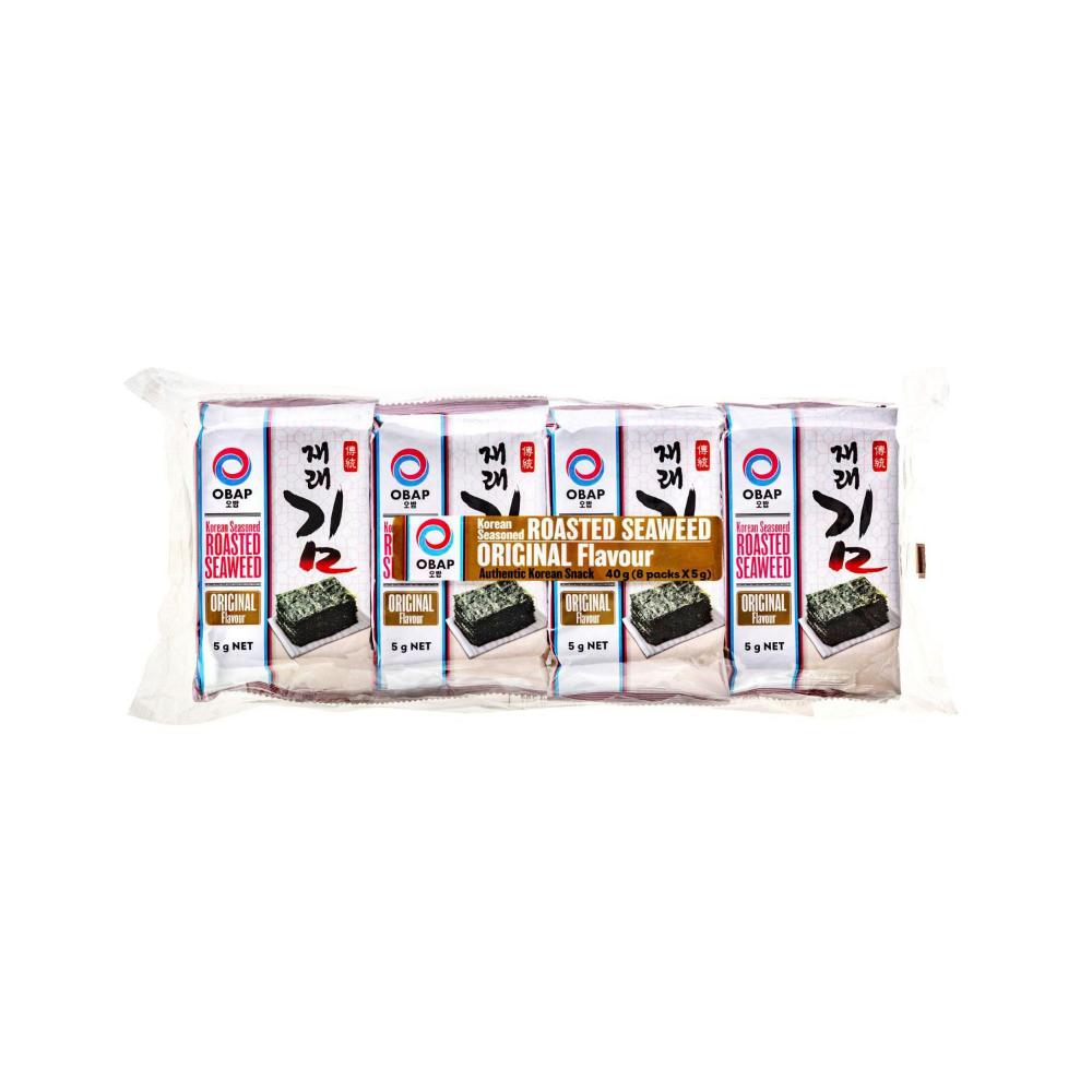 Buy OBAP Roasted Seasoned Seaweed 8 Pack 40g Coles