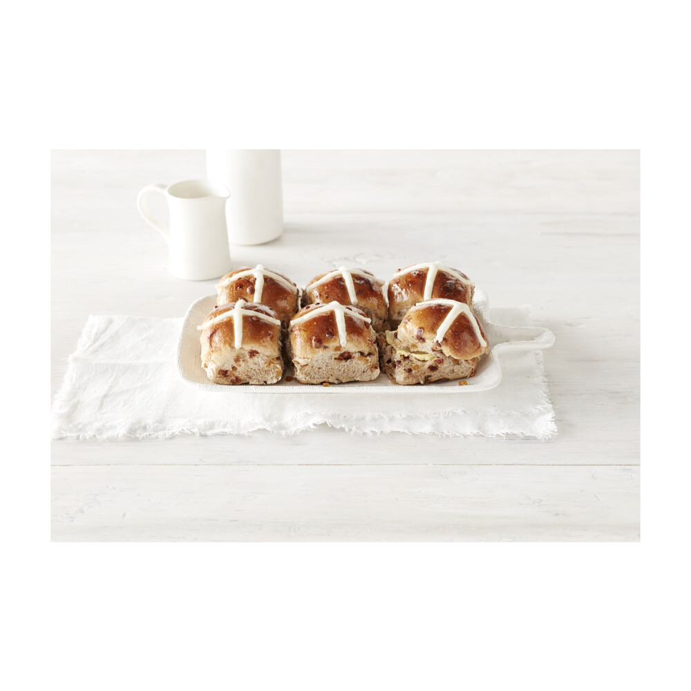 Coles Apple & Cinnamon Hot Cross Bun | 6 Pack
