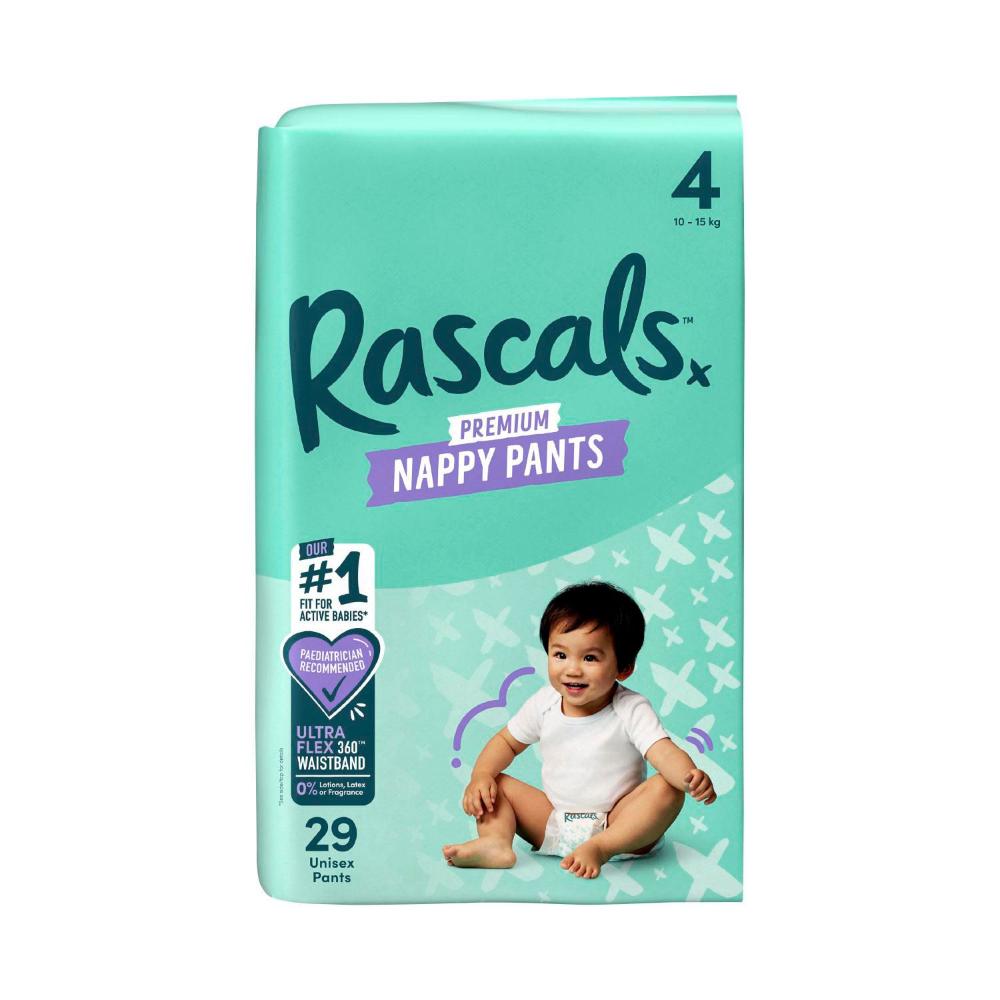 Buy Rascals Premium Nappy Pants Size 4 (1015kg) 29 pack Coles