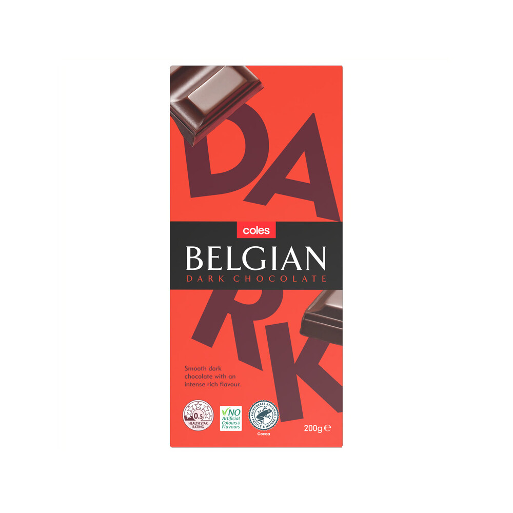 Coles Belgian Dark Chocolate Block | 200g
