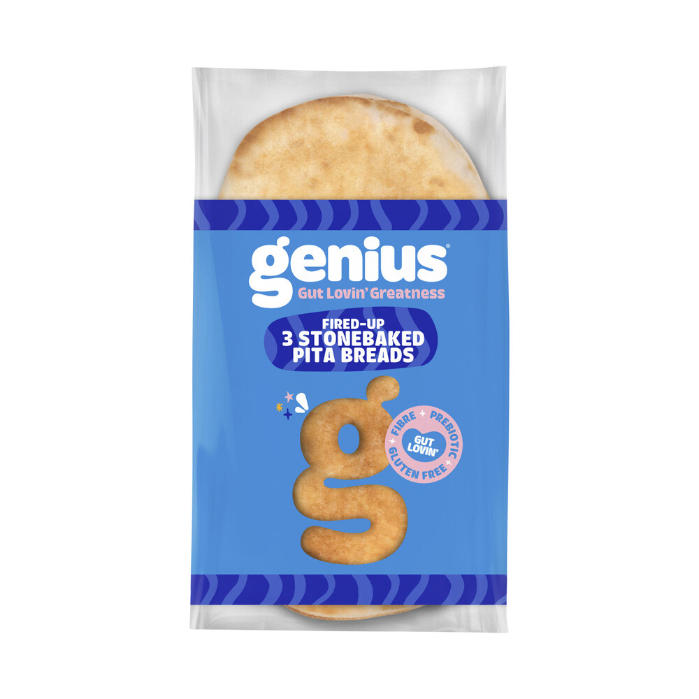 Buy Genius Stone Baked Pita Breads 3 pack Coles