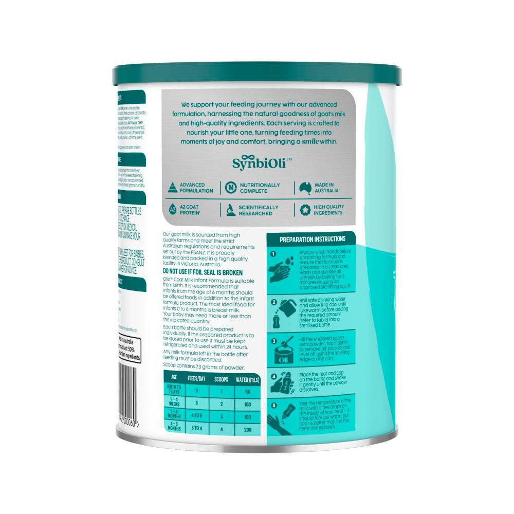 Buy Oli6 Stage Goat Milk Infant Formula 0-6 Months 800g Coles