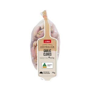 Coles Garlic Cloves Prepacked, 70 g, catalogue pack image