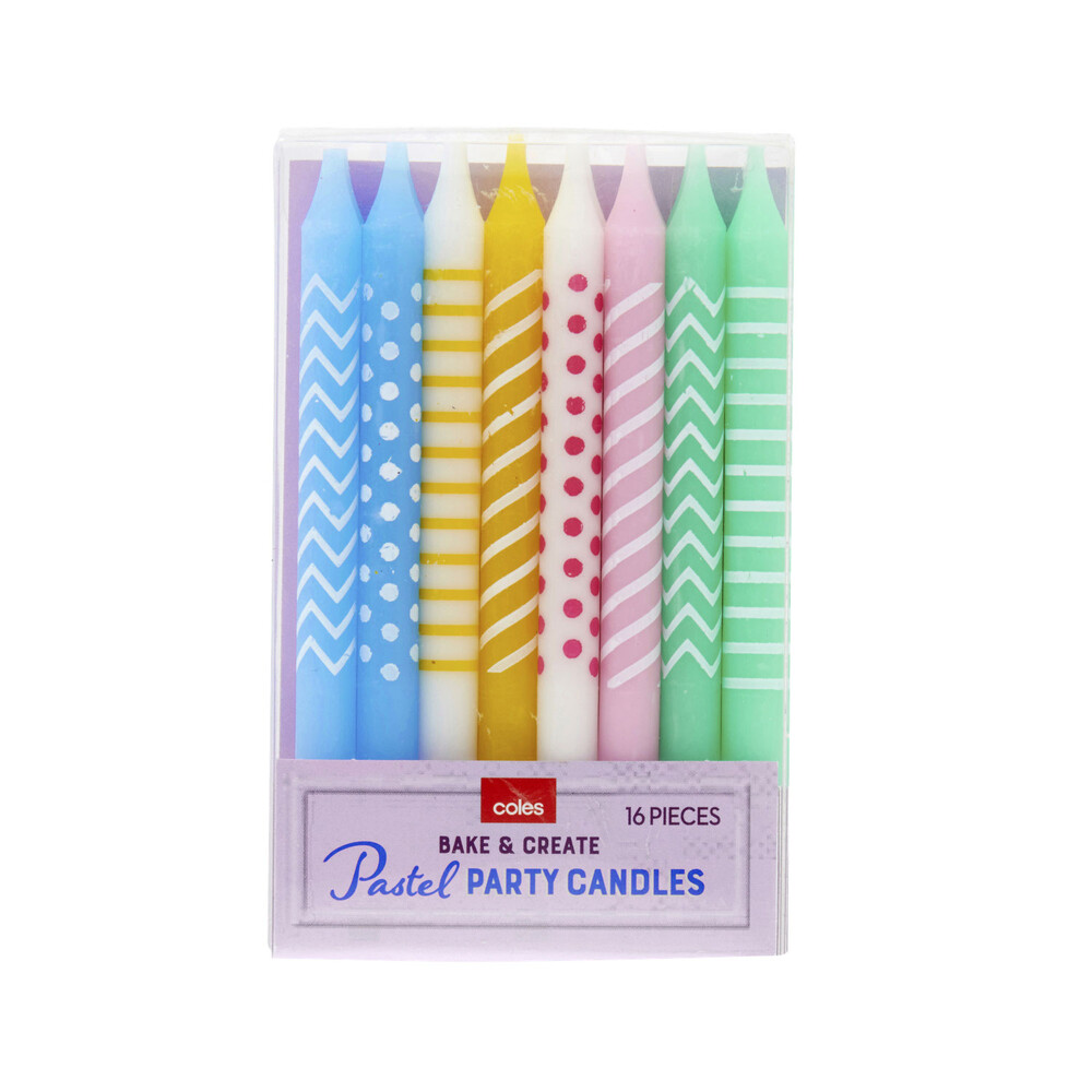 Buy Coles Bake & Create Pastel Party Candles 16 pack Coles