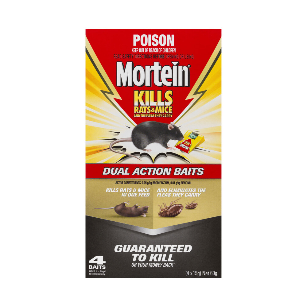 Buy Mortein Rat Kills & Mice Dual Action Baits 4 Pack 60g Coles