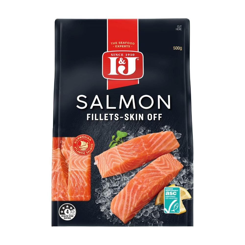 I&J The Finest Frozen Salmon Portions Skin Off | 500g