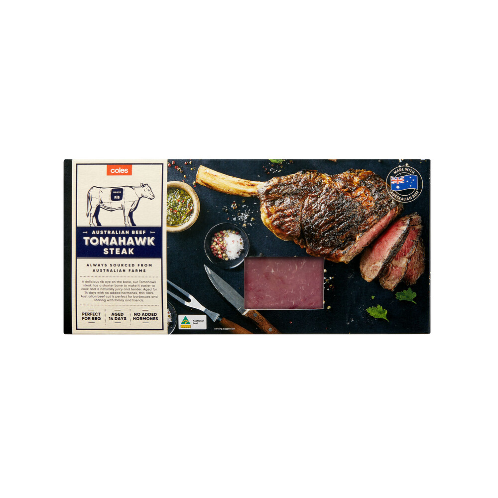 Buy Coles No Added Hormone Beef Tomahawk Steak approx. 900g Coles