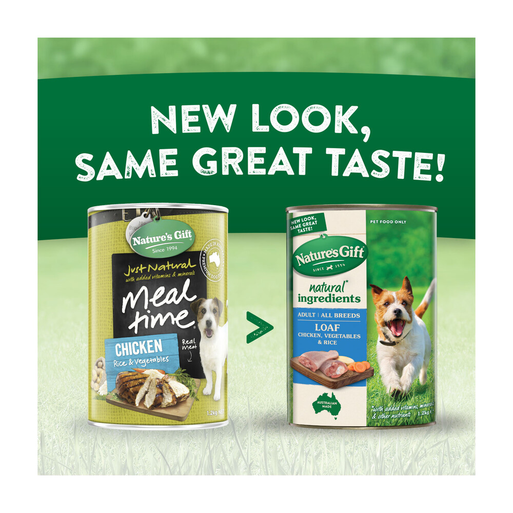 Nature's Gift Adult All Breeds Wet Dog Food Loaf Chicken Rice & Vegetables | 1.2kg
