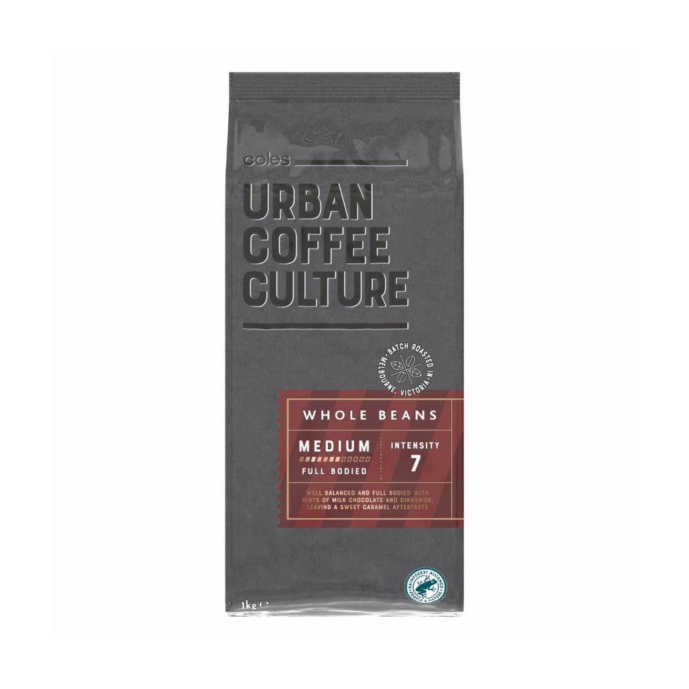 Buy Coles Urban Coffee Culture Medium Roast Beans 1kg Coles