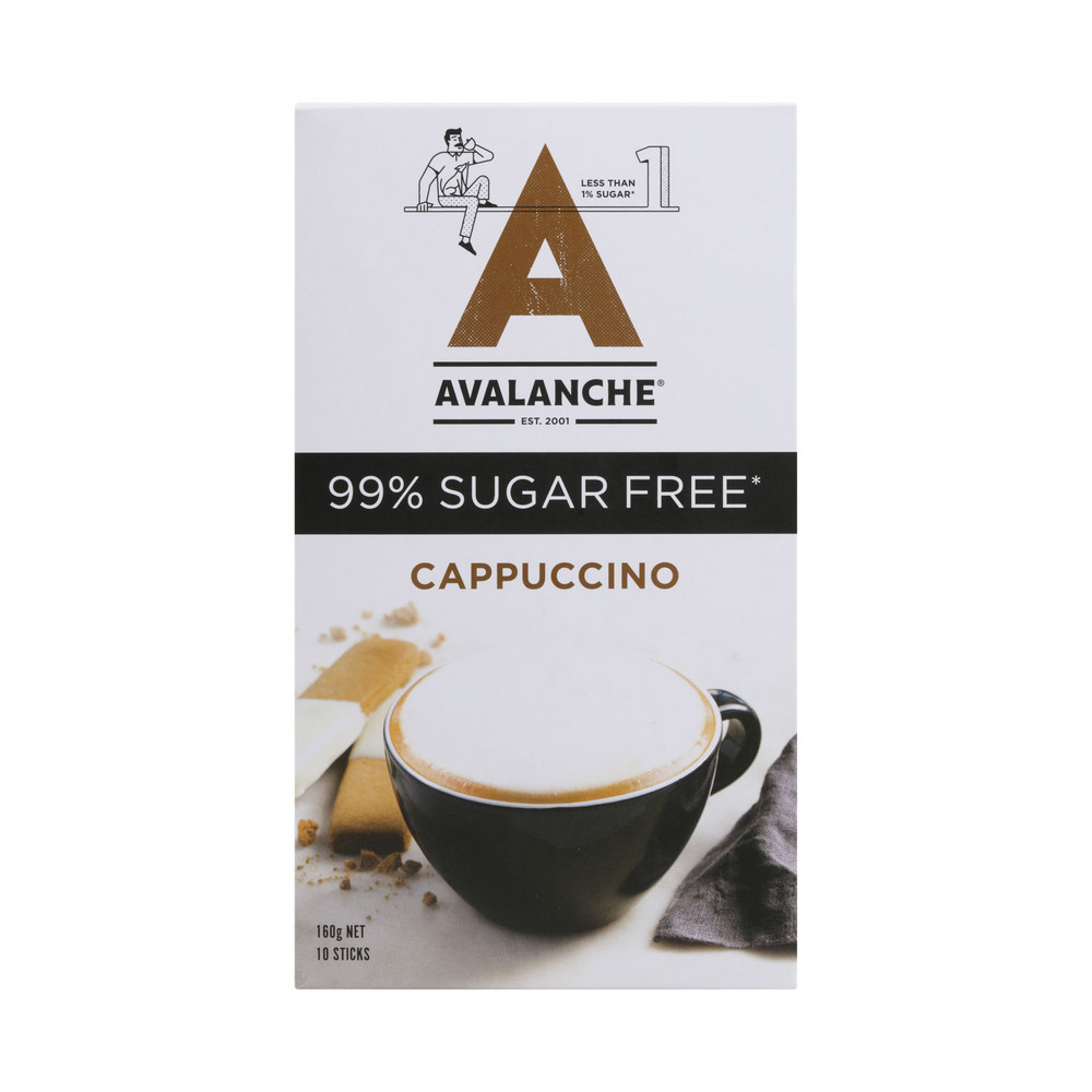 Buy Avalanche Cappuccino Sugar Free Coffee Sachets 10 pack Coles