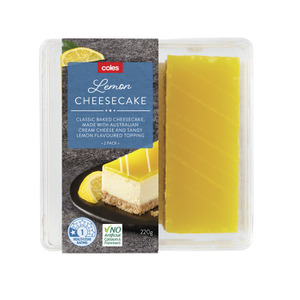 Coles Lemon Cheesecake Slices 2 Pack | 220g