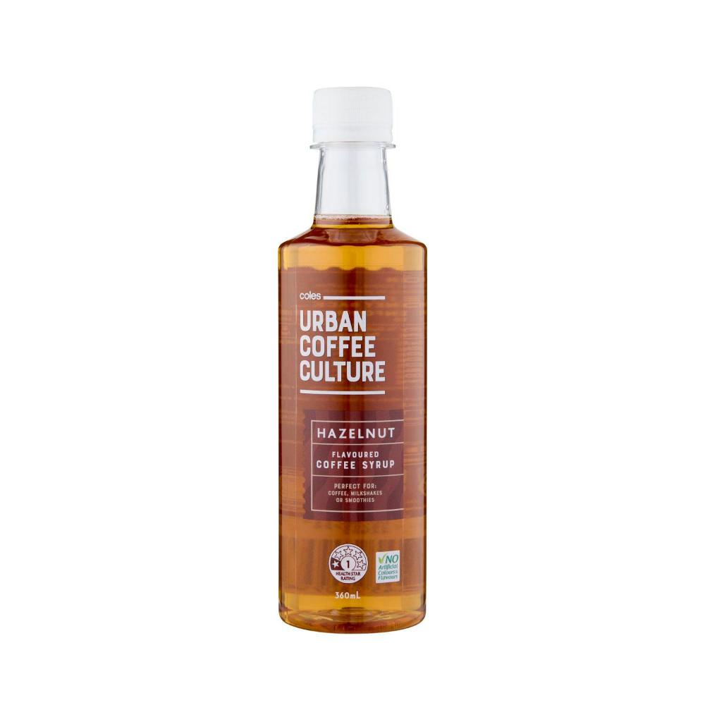 Buy Coles Urban Coffee Culture Hazelnut Syrup 360mL Coles