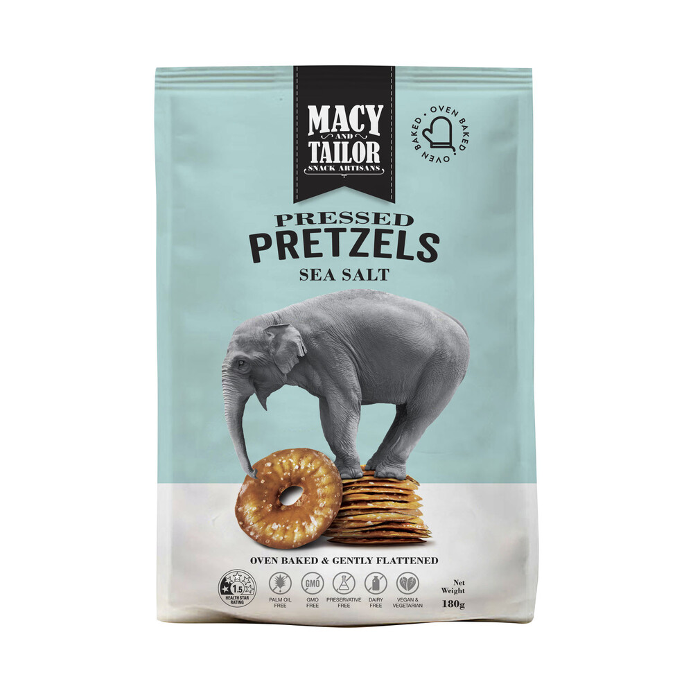 Buy Macy & Tailor Pressed Pretzels Salted 180g Coles