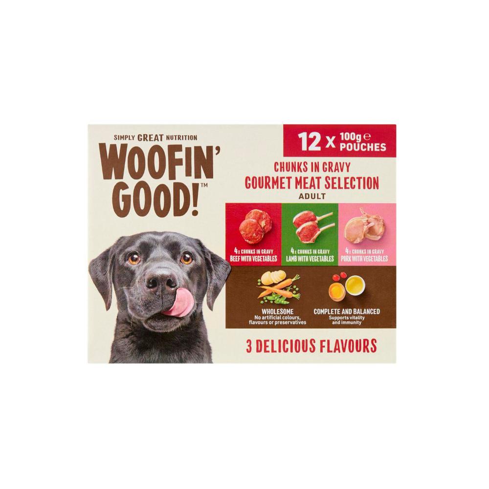 Buy Woofin Good Chunks In Gravy Mixed Selection Beef Lamb Pork