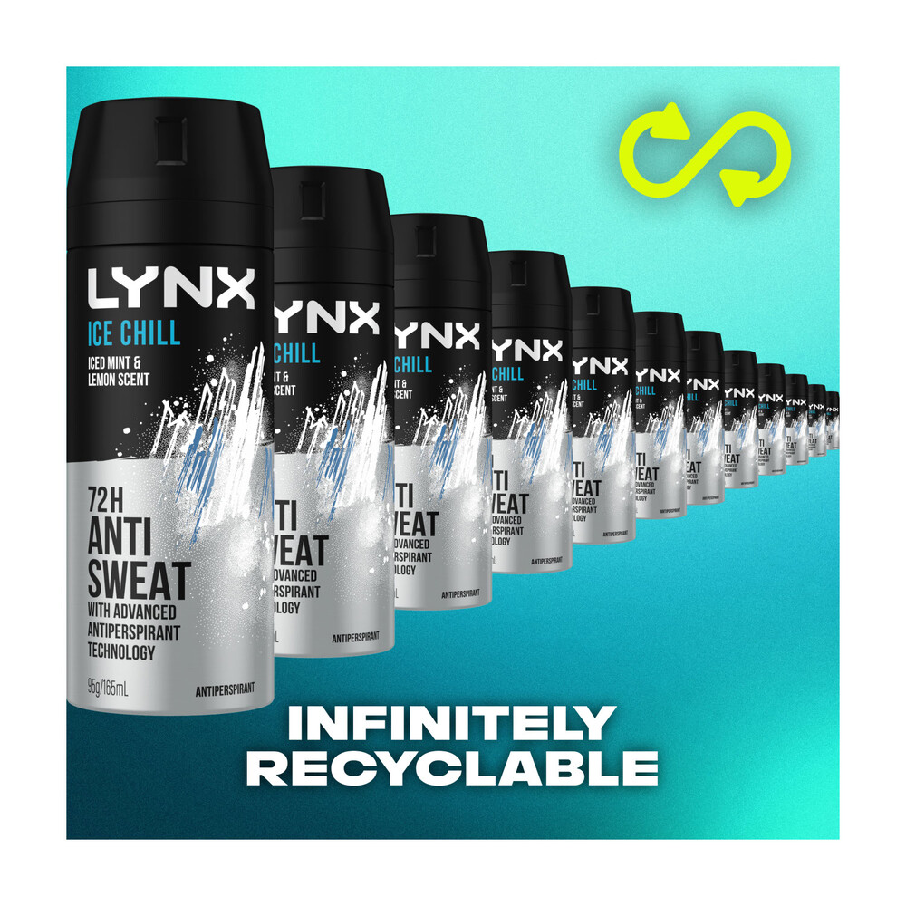 Buy Lynx Deodorant Body Spray 72hr Antiperspirant Ice 165mL Coles - Main Image