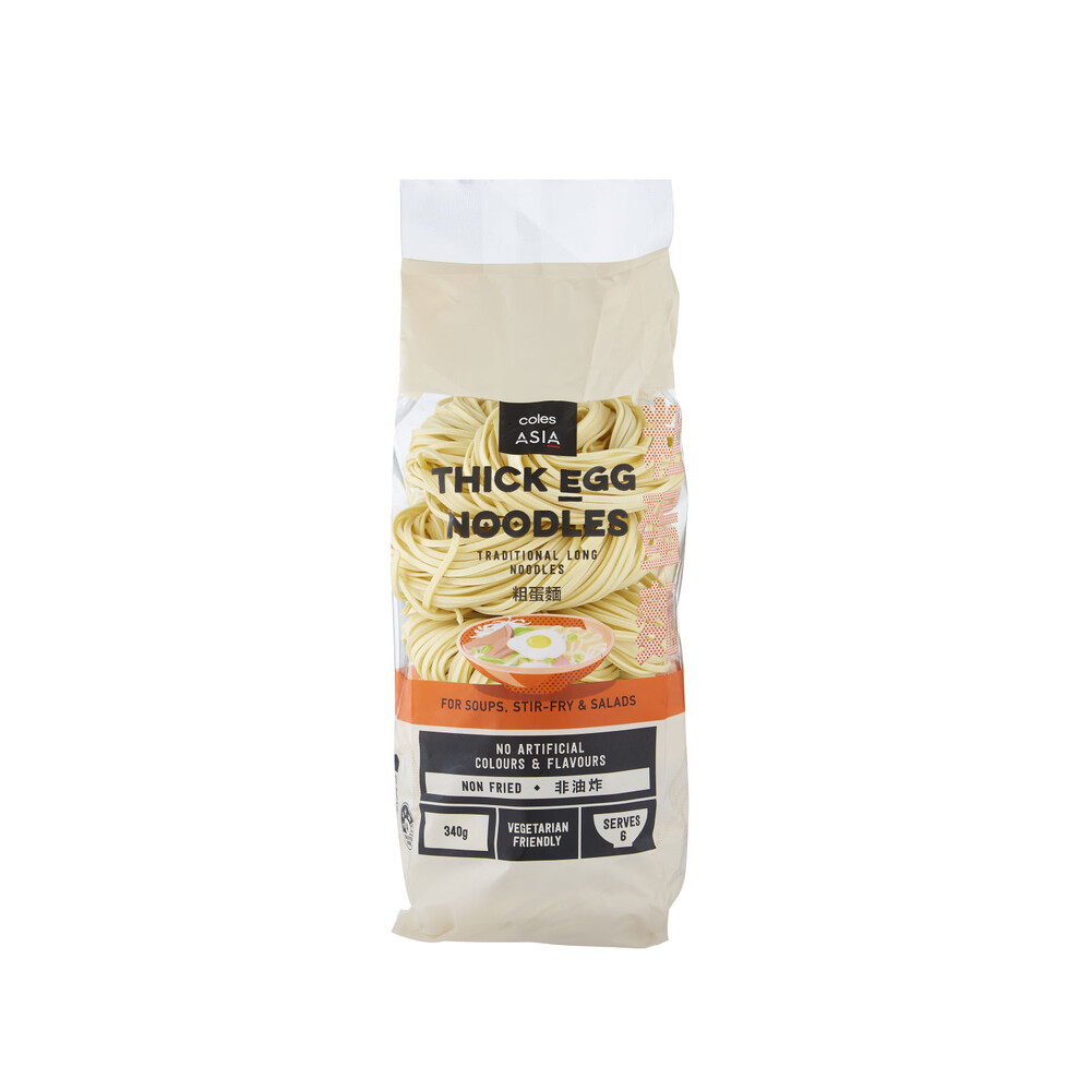 Buy Coles Asia Egg Noodles Thick 340g Coles