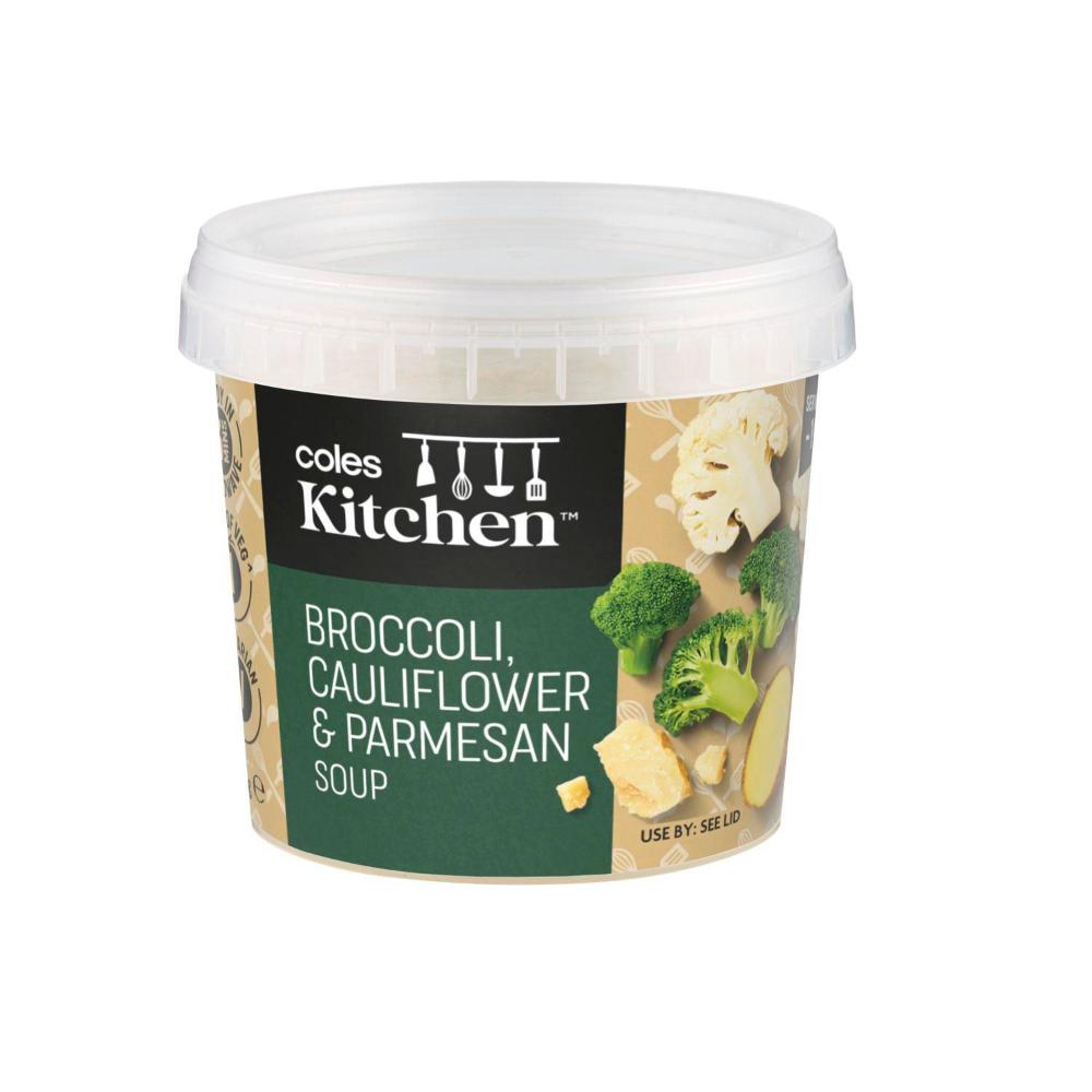 Coles Kitchen Broccoli Cauliflower & Parmesan Soup | 300g