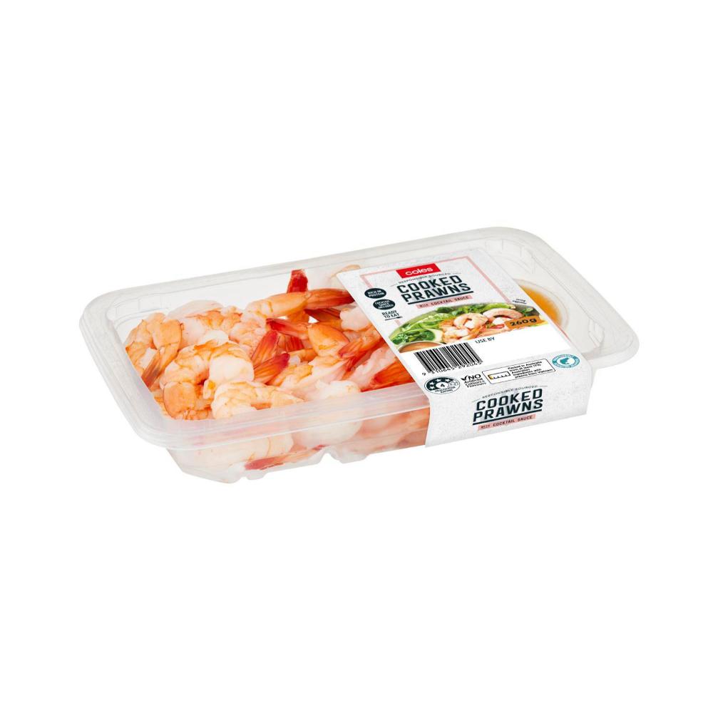 Buy Coles Cooked Prawns With Cocktail Sauce 260g Coles