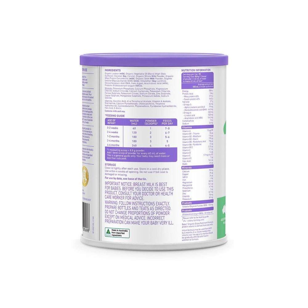 bubs Organic フォローオンミルク ステージ2 800g bubs Organic フォローオンミルク ステージ2 800g Bubs（バブズ