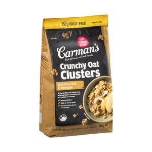 Calories in Carman’s Crunchy Clusters Cereal Golden Oat & Super Seed