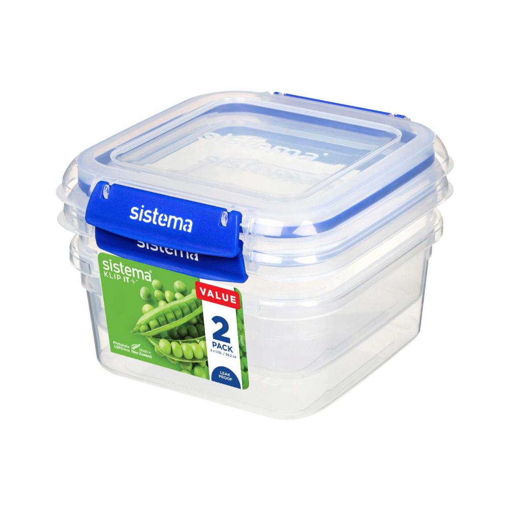 Buy Sistema Plus Rectangle Containers 1.15 Litre 2 pack | Coles