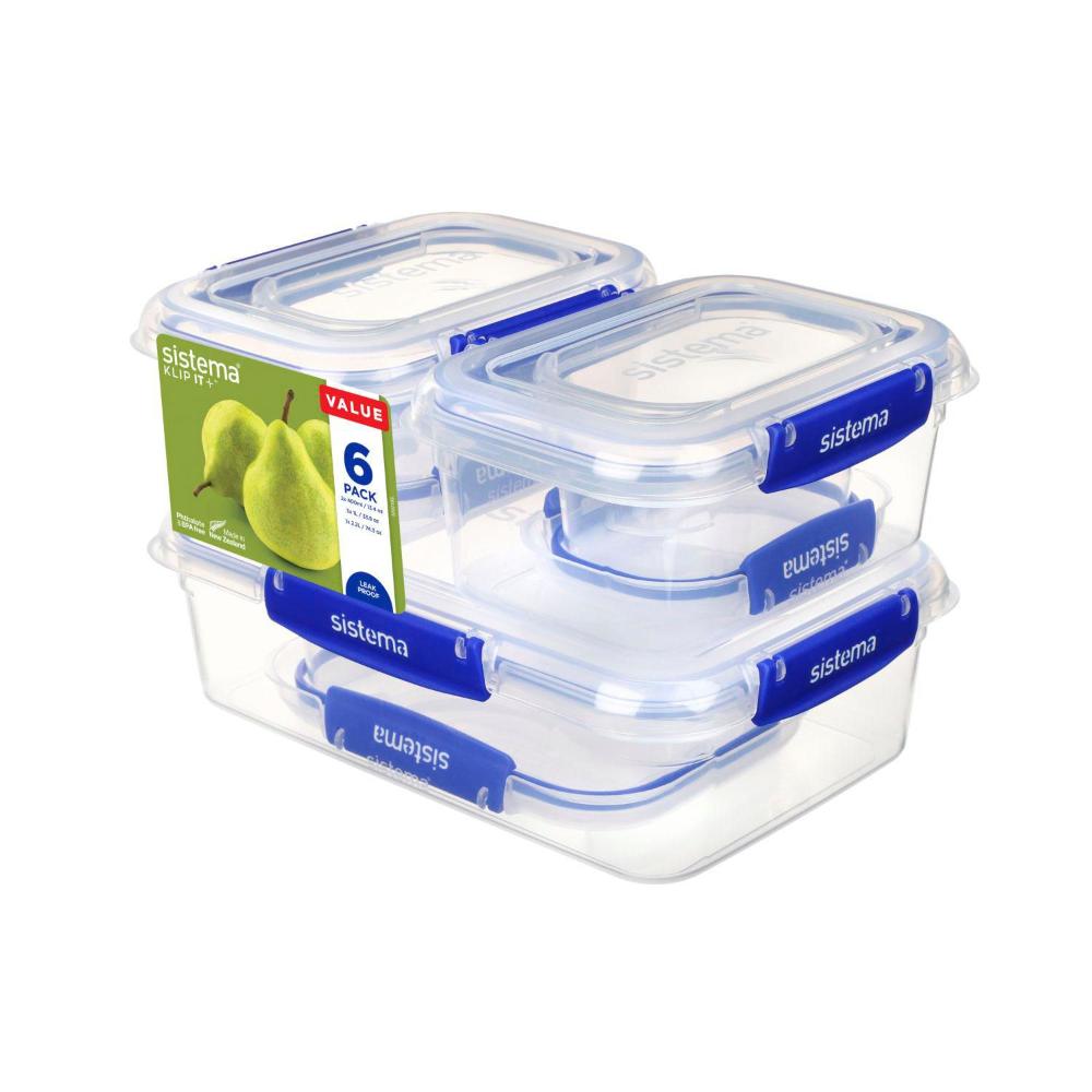 Buy Sistema Klip It Plus Containers 6 pack Coles
