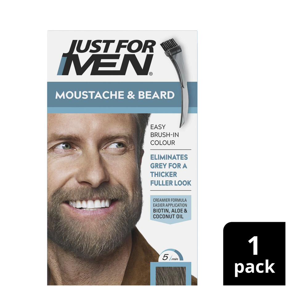 Buy Just For Men Moustache & Beard BrushIn Colour Gel Medium Brown