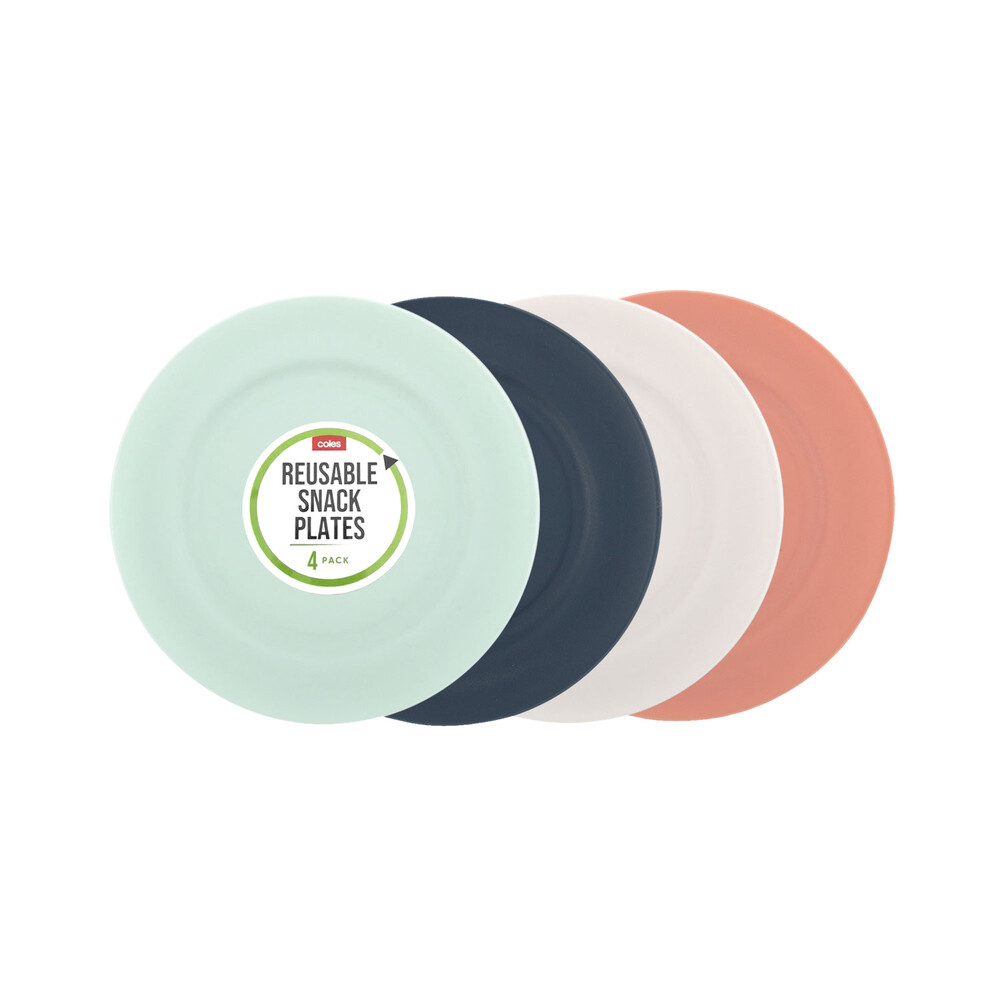Buy Coles Picnic Reusable Snack Plates 4 pack Coles