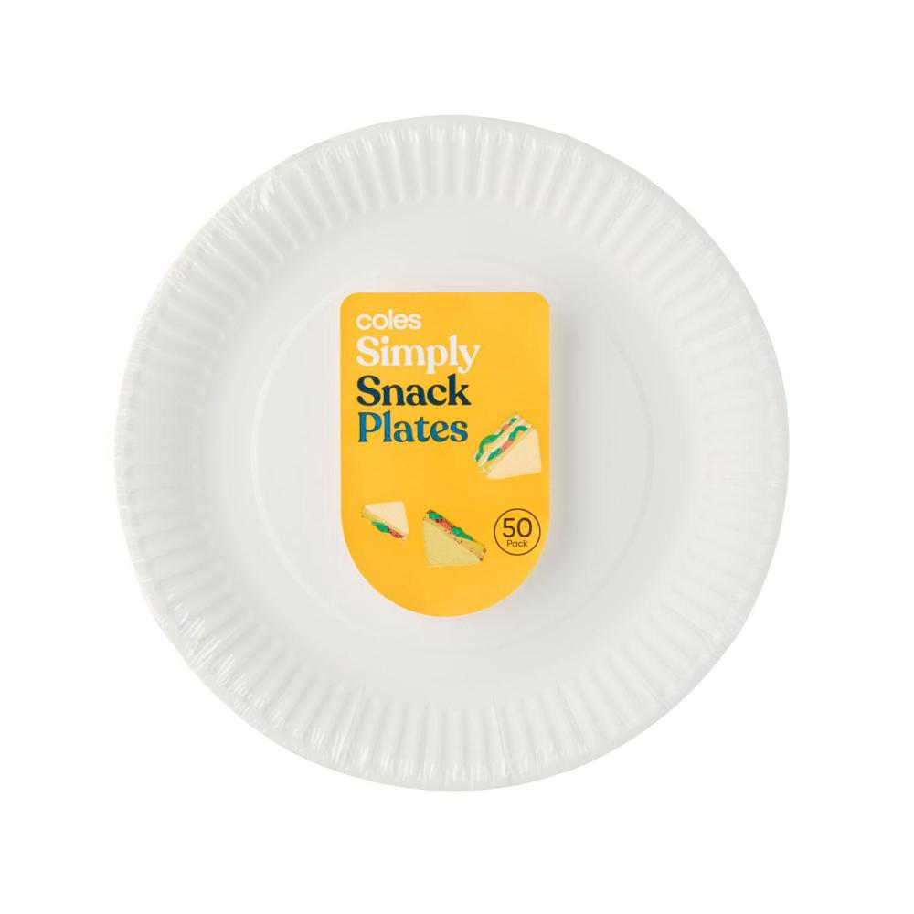 Buy Coles Paper Snack Plates 50 pack Coles
