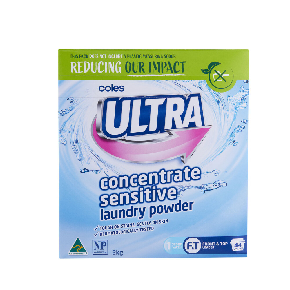 Buy Coles Ultra Laundry Powder Concentrate Sensitive 2kg Coles