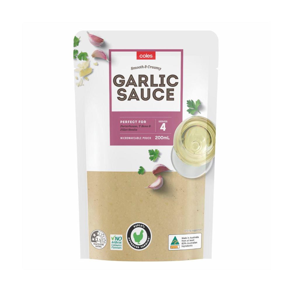 Buy Coles Premium Garlic Sauce 200mL Coles