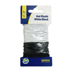 Korbond Hat Elastic White/Black | Coles 