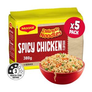 Maggi 2 Minute Instant Noodles Spicy Chicken Flavour 5 Pack | 380g