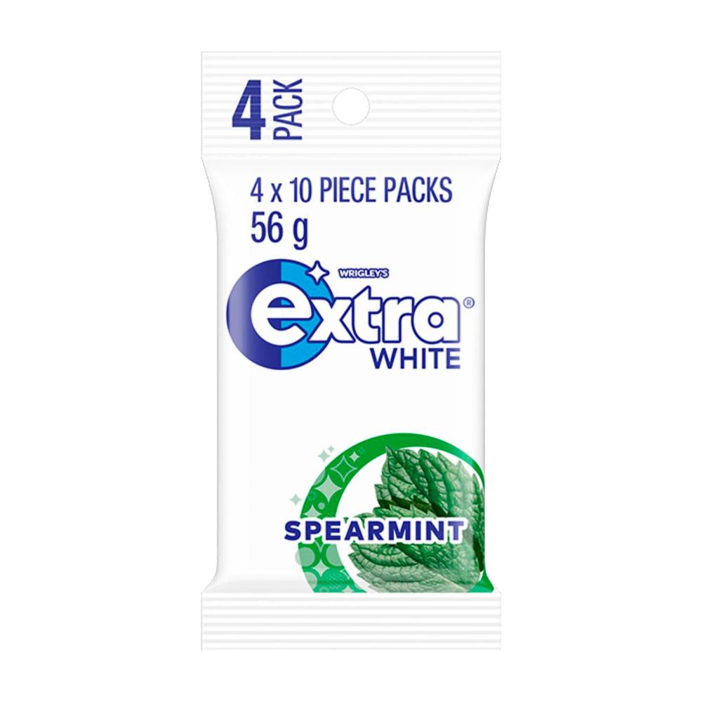 Buy Extra White Spearmint Sugar Free Gum 4x14g 56g Coles