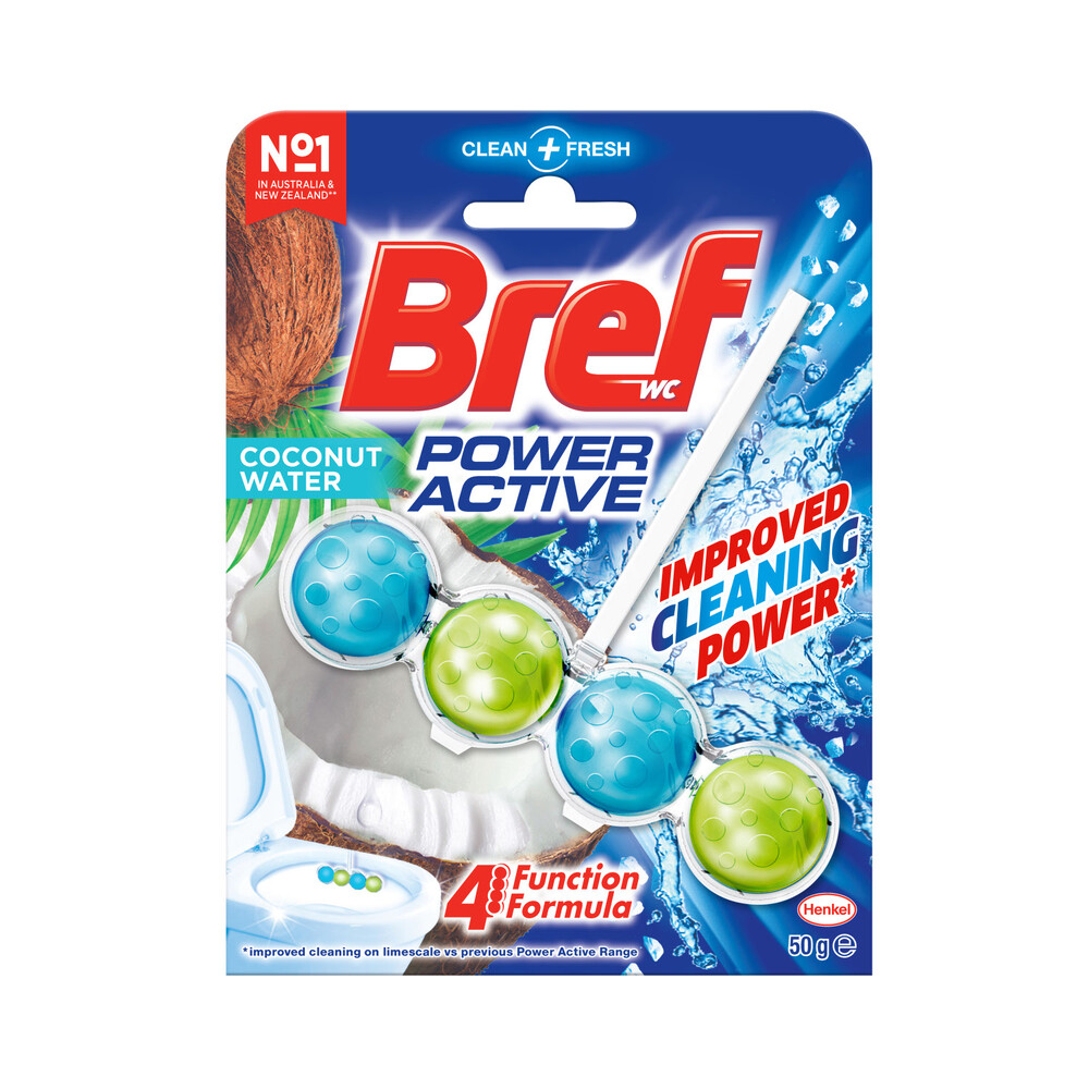 Buy Bref Power Active Rim block Toilet Cleaner Coconut Water 50g Coles
