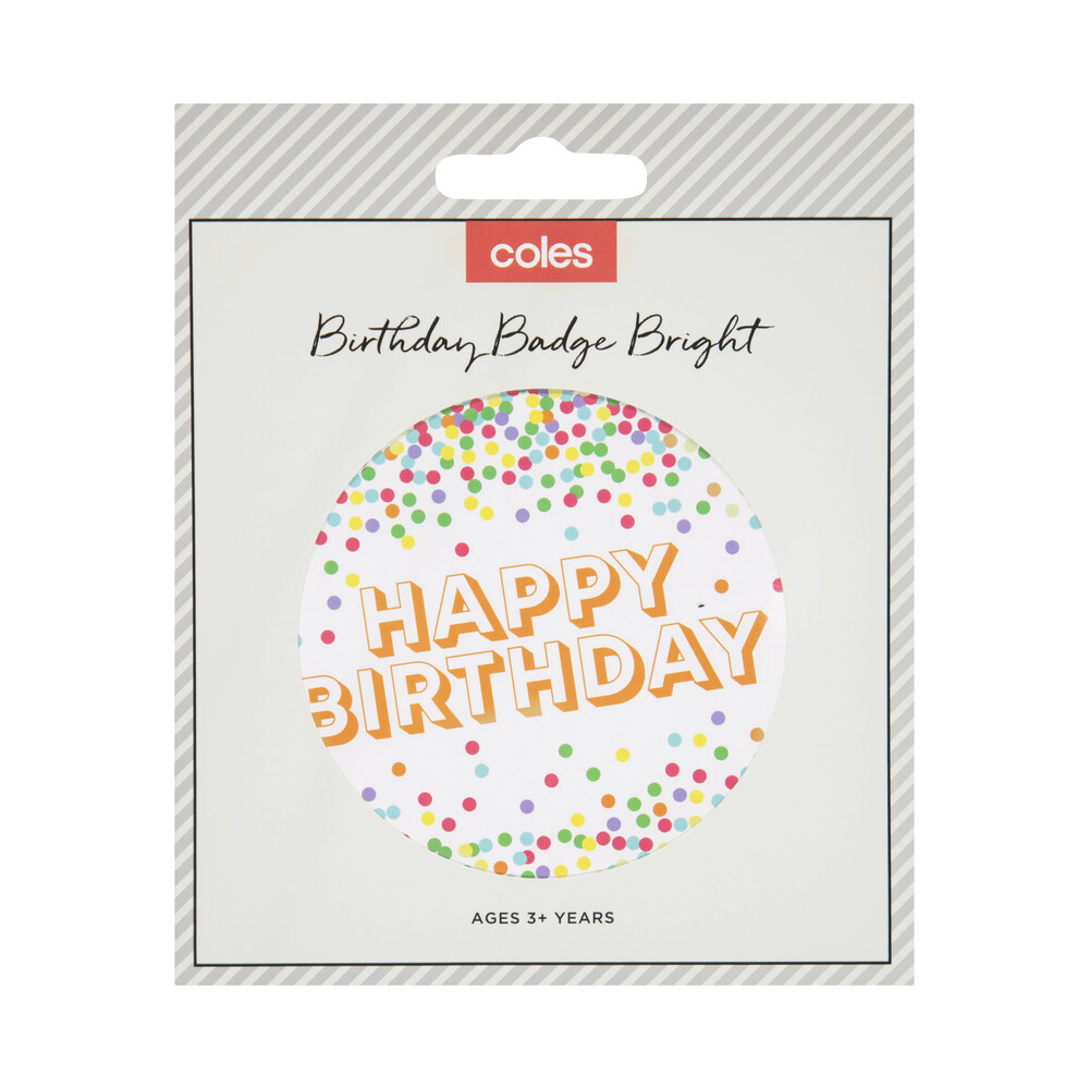 Buy Coles Birthday Badge 1 each Coles