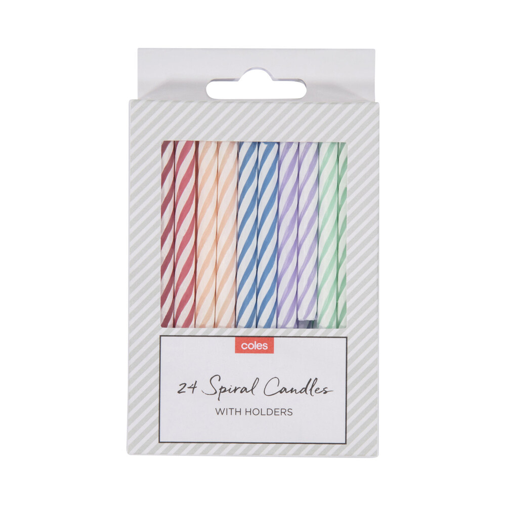 Buy Coles Spiral Candles 24 pack Coles
