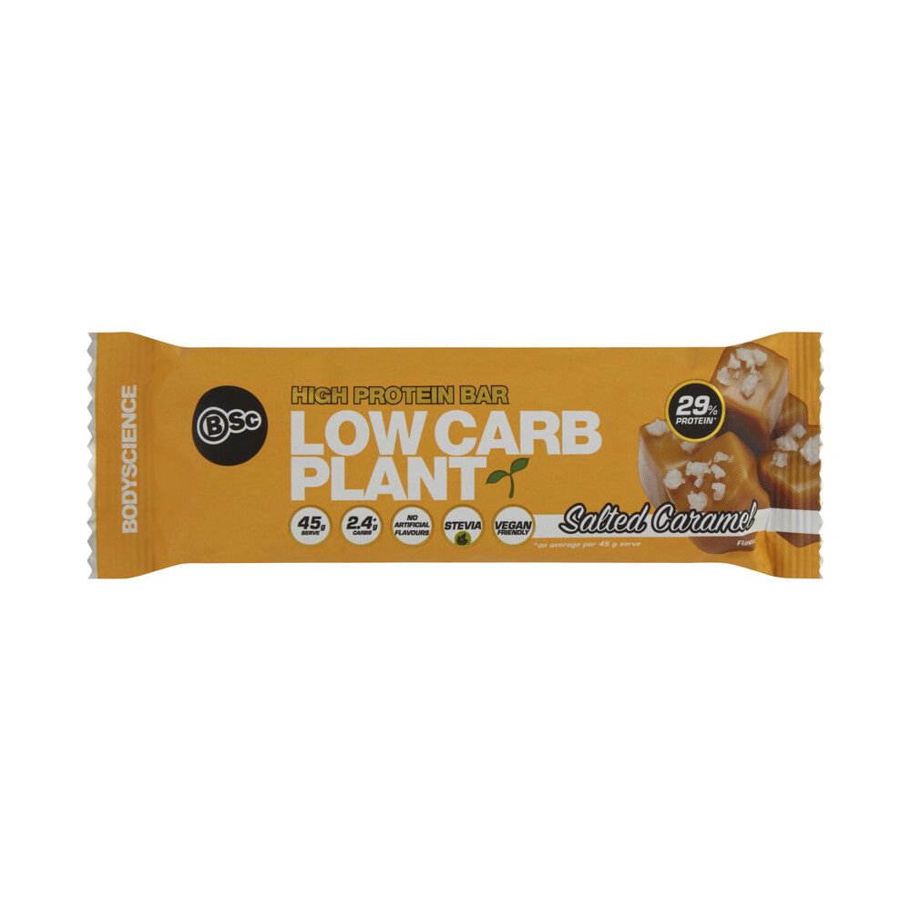 Buy BSc Bodyscience High Protein Low Carb Plant Bar Salted Caramel 45g