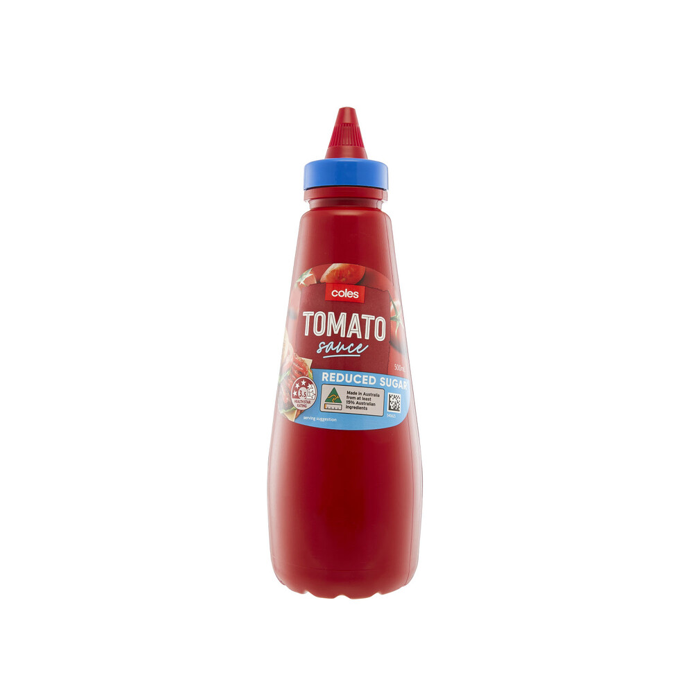 Coles 30% Sugar Reduced Tomato Sauce | 500mL