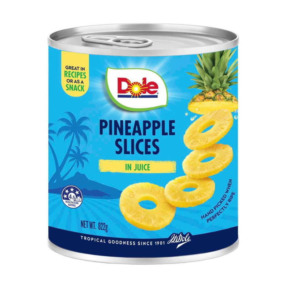 Buy Dole Pineapple Slices In Juice 822g Coles