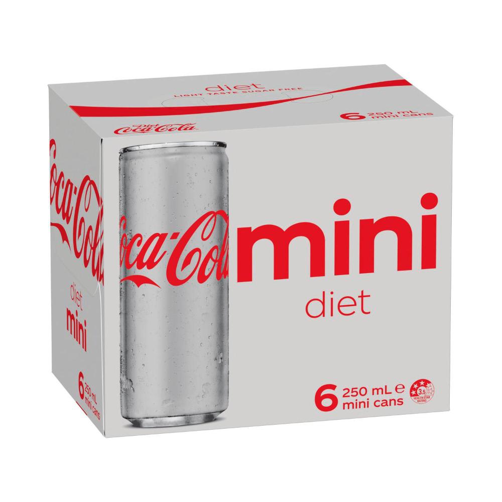 Coca-Cola Diet Soft Drink 6x250mL | 6 pack