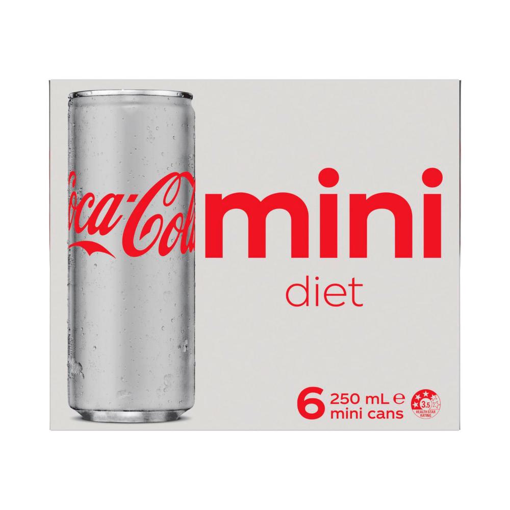 Coca-Cola Diet Soft Drink 6x250mL | 6 pack