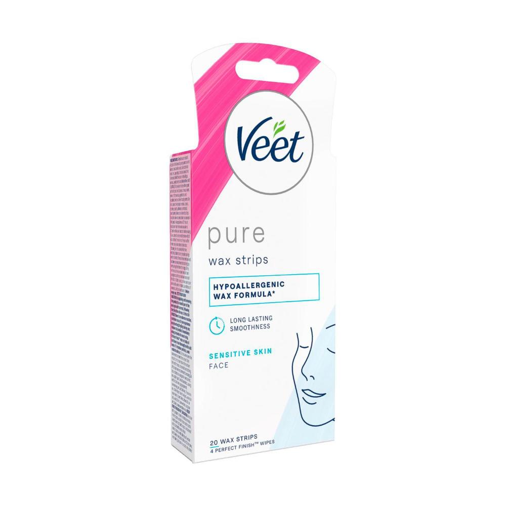 Buy Veet Pure Hair Removal Cold Face Wax Strips 20 pack Coles
