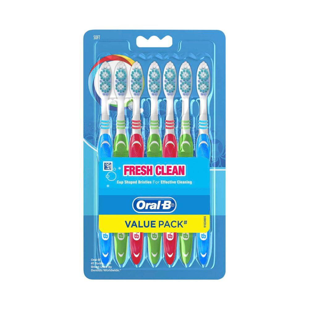 Oral B All Rounder Fresh Clean Soft Toothbrush | 7 Pack