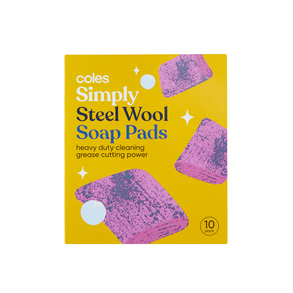 Buy Coles Simply Steel Wool Soap Pads 10 pack Coles