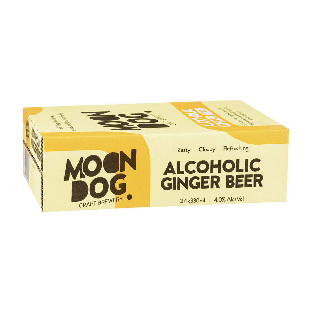 Buy Moon Dog Ginger Beer Can 330mL 24 Pack Coles